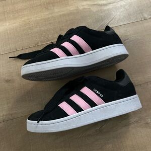 Adidas Campus Black with Pink Stripes